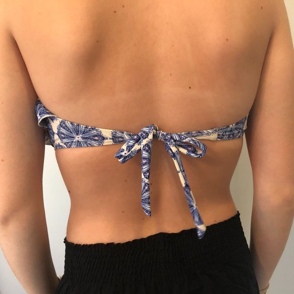 Bandeau Ruffle Patterned Bathing Suit - Picture 3 of 7